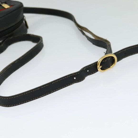 GUCCI GG Supreme Web Sherry Line Bag PVC Black Gold 119 02 087 Auth 120941 - Picture 8 of 16